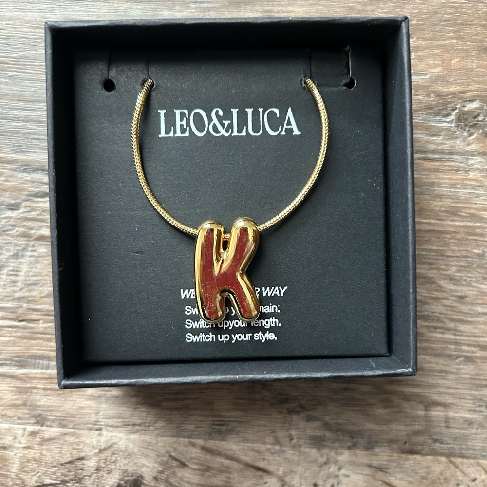 Gold Initial Necklace “K” - image 1